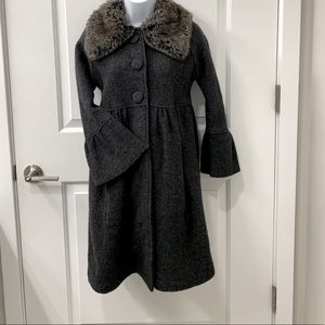 Zara wool coat with faux fur collar